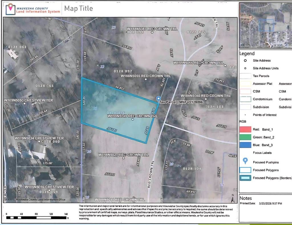 land for sale at W188N5049 Red Crown Trl Menomonee Falls 53051 - $289,900