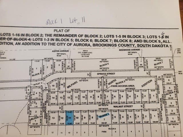 land for sale at B1 Milparc N Addition Unit Walnut St L11 Aurora - $39,900