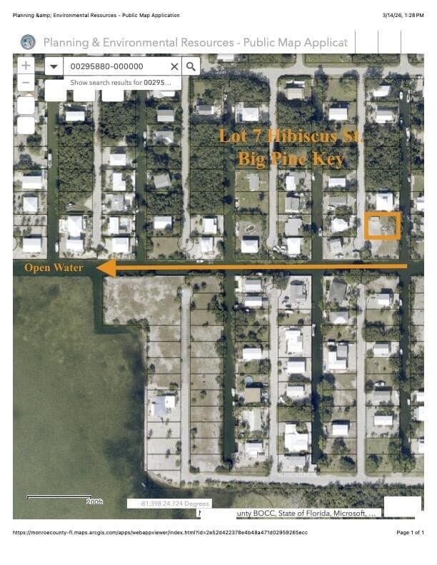 land for sale at Hibiscus St Lot 7 Big Pine Key - $95,000